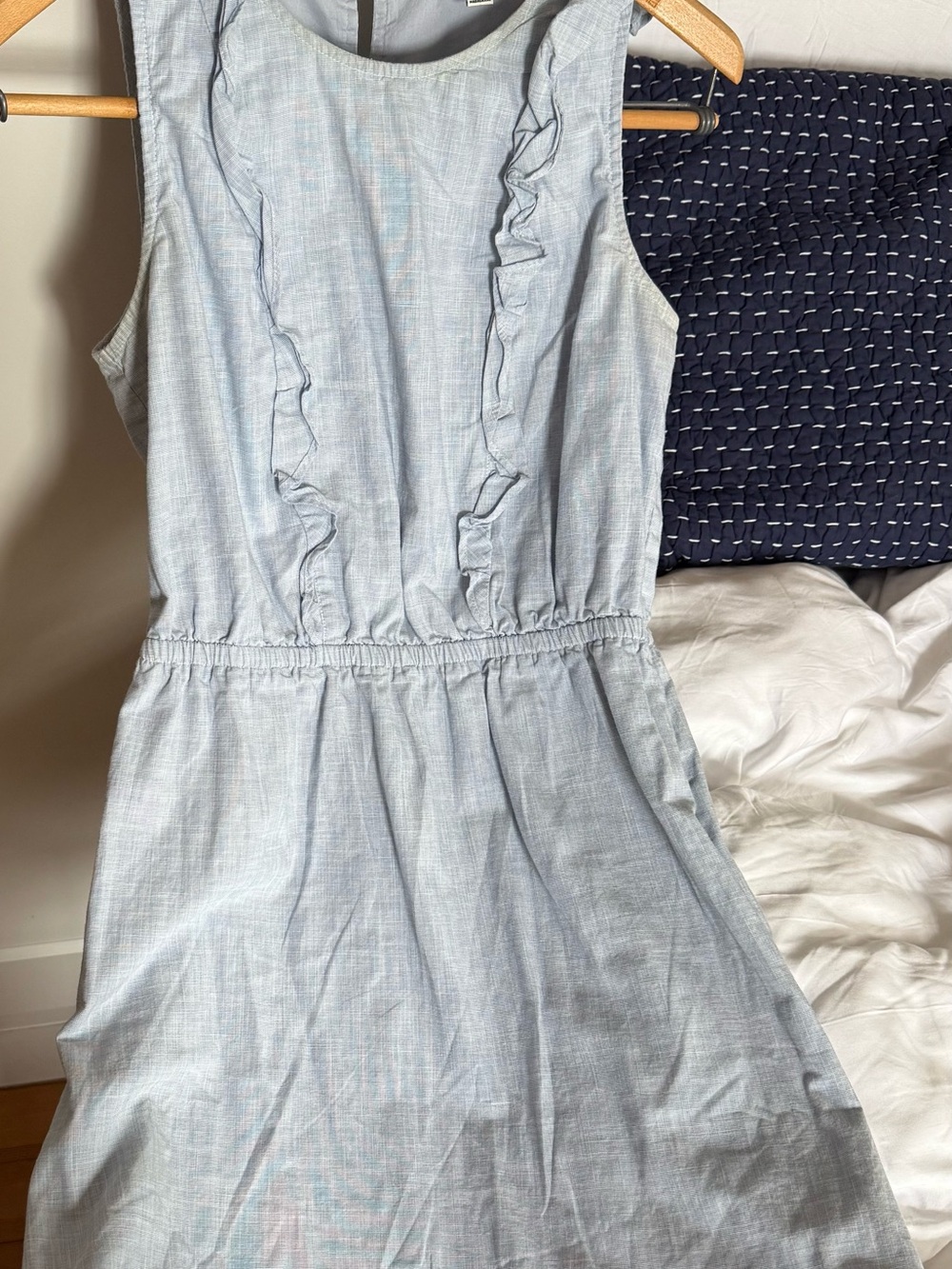 Madewell Soft Light Blue Ruffle Dress